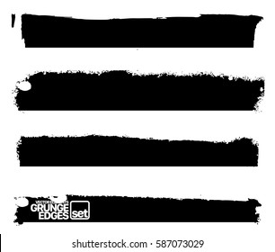Set of grunge and ink stroke line. vector template - easy to use