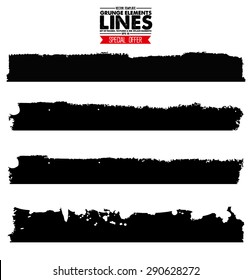 Set of grunge and ink stroke lines. vector template - easy to use