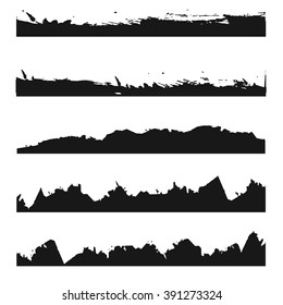 Set of grunge and ink stroke lines. vector template