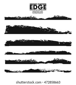 Set of grunge and ink stroke lines. vector template - easy to use