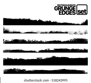 Set of grunge ink stroke lines template
Hand drawn edges pattern background isolated vector illustration