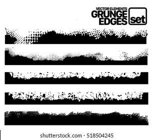 Set of grunge ink stroke lines template
Hand drawn edges pattern background isolated vector illustration