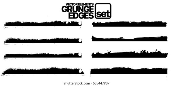 Set of grunge and ink stroke lines. vector template - easy to use