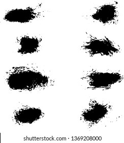 Set of grunge ink vector splashes