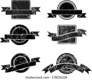 Set of grunge labels
