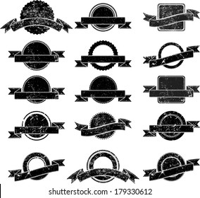 Set of grunge labels 
