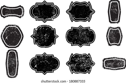 Set of grunge labels 