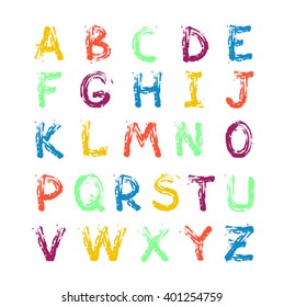 Set of grunge letters isolated on white. eps10