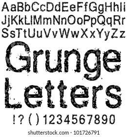 A Set Of Grunge Letters And Numbers