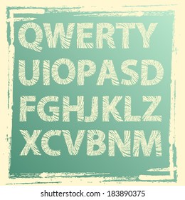 Set of grunge letters. Vector illustration. 