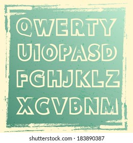 Set of grunge letters. Vector illustration. 
