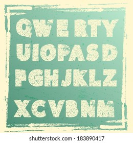 Set of grunge letters. Vector illustration. 