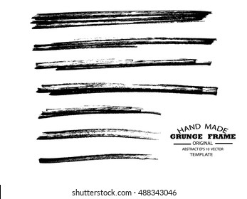 Set of grunge lines. Isolated stock vector design template