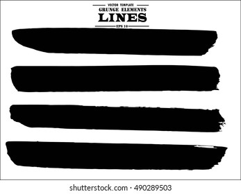 Set of grunge lines. Isolated stock vector design template