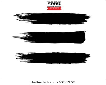 Set of grunge lines. Isolated stock vector design template