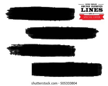Set of grunge lines. Isolated stock vector design template