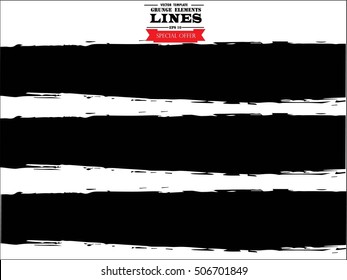 Set of grunge lines. Isolated stock vector design template