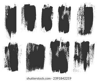 Set of grunge lines.Black hand painted brush strokes.