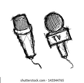 set of grunge microphone