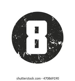 Set of grunge numbers. Distressed vector illustration.