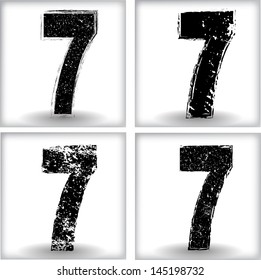 Set of grunge numbers. Vector illustration.