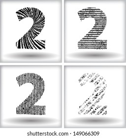 Set of grunge numbers. Vector illustration.