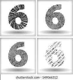 Set of grunge numbers. Vector illustration.