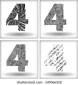 Set of grunge numbers. Vector illustration.
