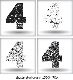 Set of grunge numbers. Vector illustration.