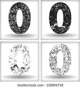 Set of grunge numbers. Vector illustration.