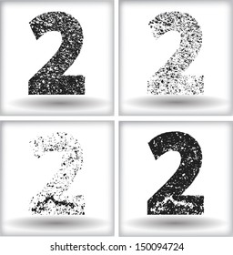 Set of grunge numbers. Vector illustration.