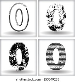 Set of grunge numbers. Vector illustration