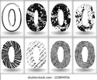 Set of grunge numbers. Vector illustration 