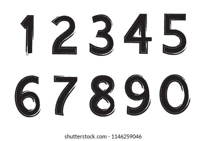 Set of grunge numbers.Vector dirty numbers.