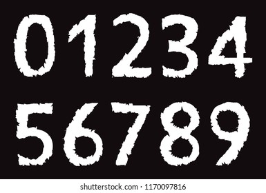 Set of grunge numbers.Vector dirty numbers.