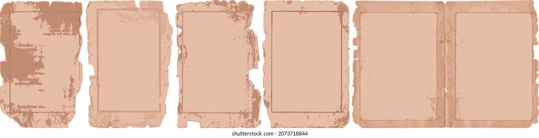 Conjunto de papel viejo y grueso vector aislado. 