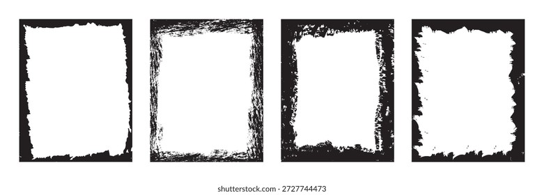 Conjunto de quadro de sobreposição Grunge e coleção de quadro de efeito de papel rasgado.