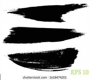 Set of Grunge paint brush stroke