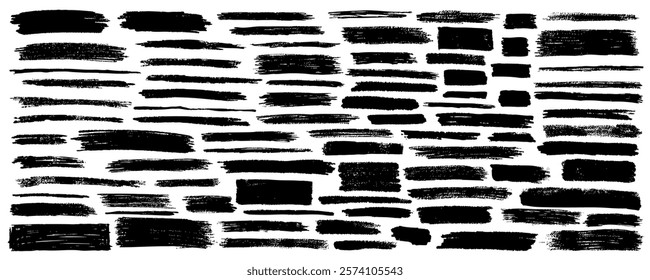 set of grunge paint, ink brush strokes. brush collection isolated on white background. Trendy brush stroke for black ink paint,grunge backdrop, dirt banner,watercolor design and dirty texture.