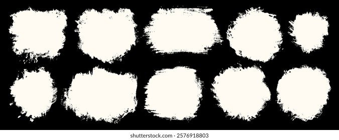 set of grunge paint, ink brush strokes. brush collection isolated on white background. Trendy brush stroke for black ink paint,grunge backdrop, dirt banner,watercolor design and dirty texture