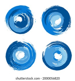 Set of grunge paint spots, grunge blurs of paint, ink blobs, vector textured splash