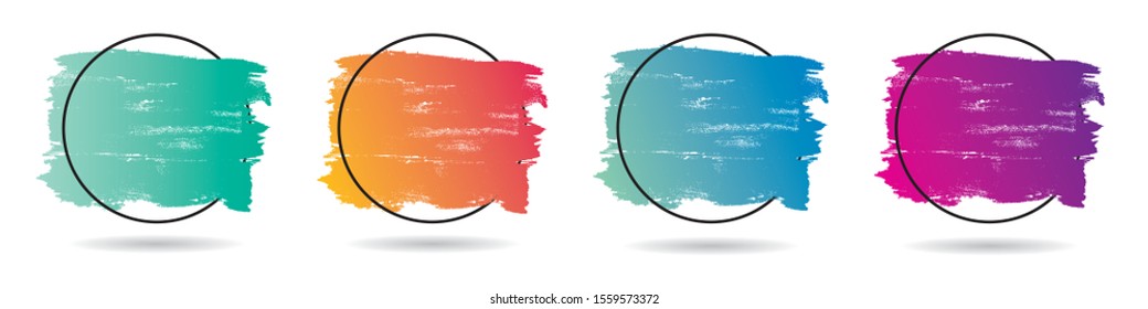 Set grunge paint texture design acrylic over frame. Perfect design for headline, logo, poster and banner. Vector