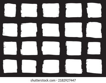 Set of grunge paintbrush. Ink stroke brush. Vector illustration