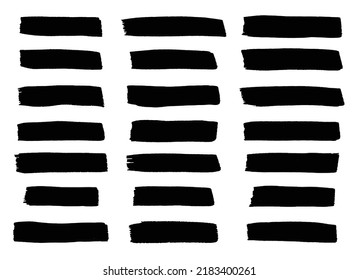 Set of grunge paintbrush. Ink stroke brush. Vector illustration