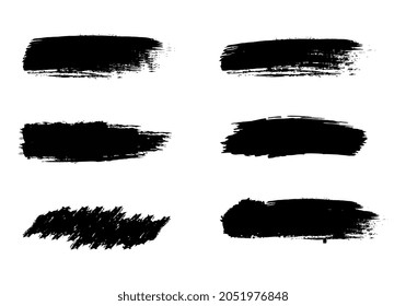 Conjunto de ilustraciones de diseño vectorial de pincel grunge, colecciones vectoriales de pincel pintado, diseño conceptual de pincel grunge.