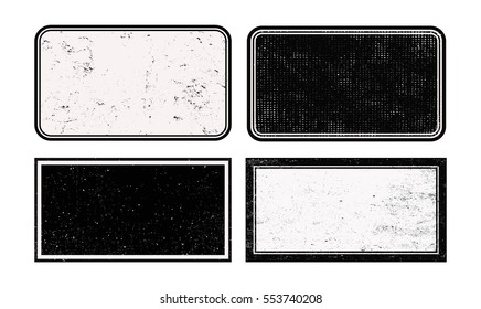 Set of grunge post stamps.Vector distress stamps.