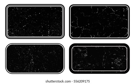 Set of grunge post stamps.Vector distress banners.