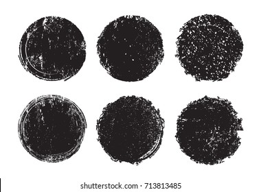 Set of grunge post stamps.Vector distress banners.Distress round shapes.