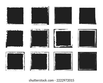 Set Grunge Rectangle Borders Frames premium vector suitable for frame and etc