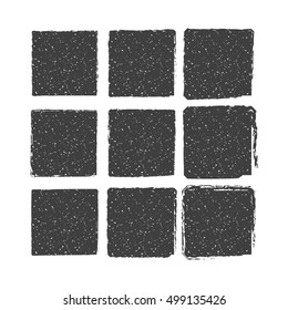 Set of Grunge Rectangle brush texture stamp . Distressed Shapes collection for designer. Vector Illustration